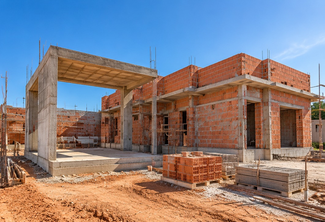 Obra residencial em andamento, imagem ilustrativa